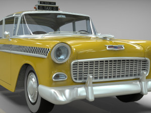 taxi yellow cab belair sedan 1955 3D 모델