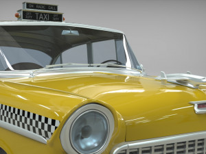taxi yellow cab belair sedan 1955 3D 모델