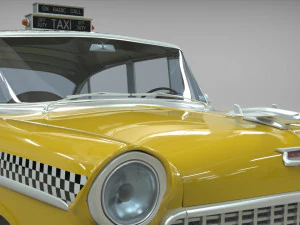 taxi yellow cab belair sedan 1955 3D Model