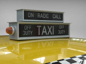 taxi yellow cab belair sedan 1955 3D Model