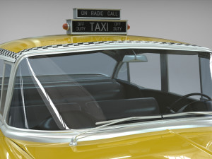 taxi yellow cab belair sedan 1955 3D 모델
