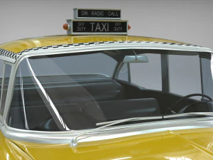taxi yellow cab belair sedan 1955 3D Model