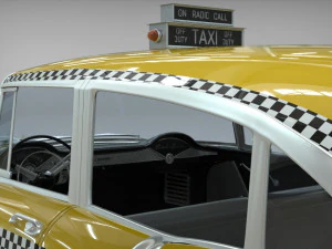 taxi yellow cab belair sedan 1955 3D Model