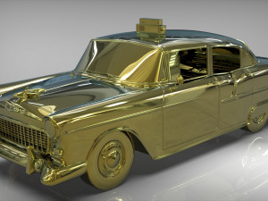 taxi yellow cab belair sedan 1955 3D 모델