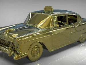 taxi yellow cab belair sedan 1955 3D Model