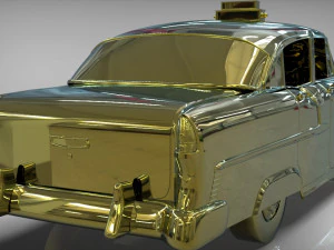 taxi yellow cab belair sedan 1955 3D Model
