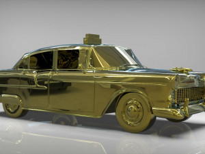 taxi yellow cab belair sedan 1955 3D 모델