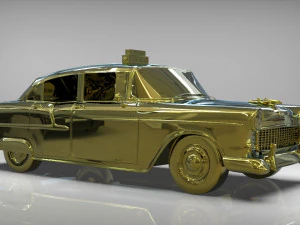 taxi yellow cab belair sedan 1955 3D Model