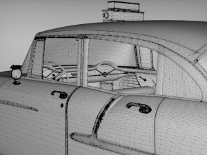 taxi yellow cab belair sedan 1955 3D 모델