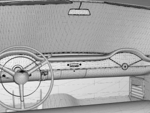 taxi yellow cab belair sedan 1955 3D Model