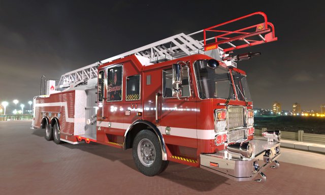 firetruck seagrave 2006 43k low-poly 3D मॉडल .c4d .max .obj .3ds .fbx .stl .blend 