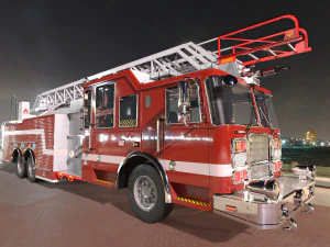 caminh&atilde;o de bombeiros seagrave 2006 43k low-poly Modelo 3D