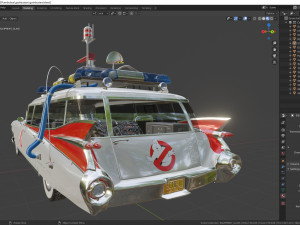 Goshtbusters ecto-1 wagon vehicle cadillac 1959 3Dモデル