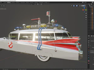 Goshtbusters ecto-1 wagon vehicle cadillac 1959 3D Model