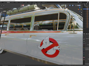 Goshtbusters ecto-1 wagon vehicle cadillac 1959 3D Model