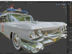 Goshtbusters ecto-1 wagon vehicle cadillac 1959 3D Model