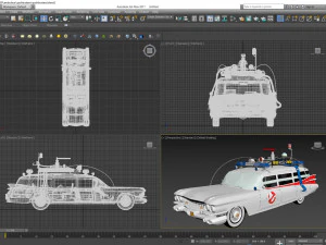 Goshtbusters ecto-1 wagon vehicle cadillac 1959 3D Model