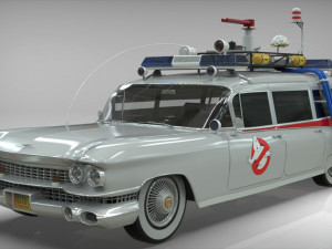 Goshtbusters ecto-1 wagon vehicle cadillac 1959 3D मॉडल