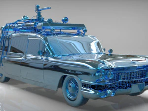 Goshtbusters ecto-1 wagon vehicle cadillac 1959 3D Model