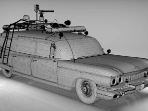 Goshtbusters ecto-1 wagon vehicle cadillac 1959 3D Model