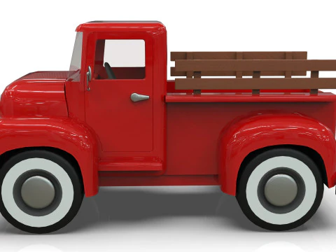 Lowpoly Cartton Truck Low-poly 3D Model