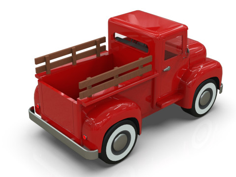 Lowpoly Cartton Truck Low-poly 3D Модель