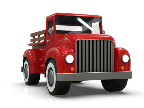 Lowpoly Cartton Truck Low-poly 3D Модель