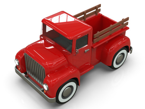 Lowpoly Cartton Truck Low-poly 3D Модель