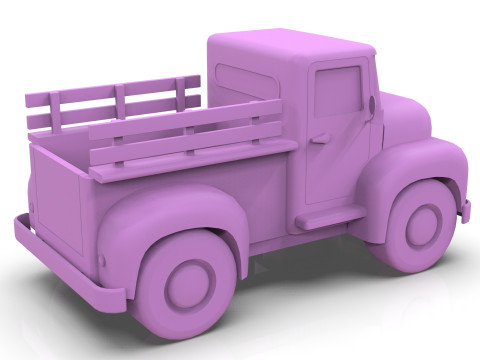 Lowpoly Cartton Truck Low-poly 3D Модель