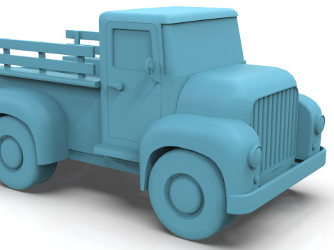 Lowpoly Cartton Truck Low-poly 3D Модель