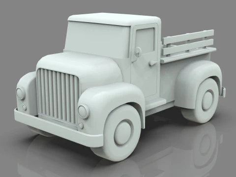 Lowpoly Cartton Truck Low-poly 3D Model