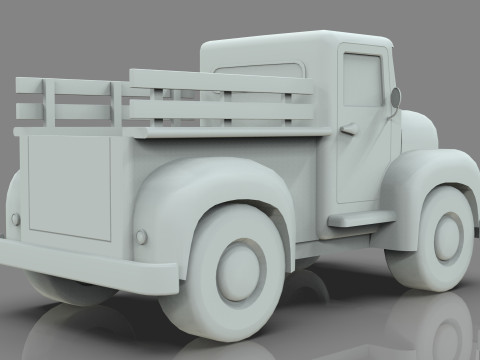 Lowpoly Cartton Truck Low-poly 3D Модель