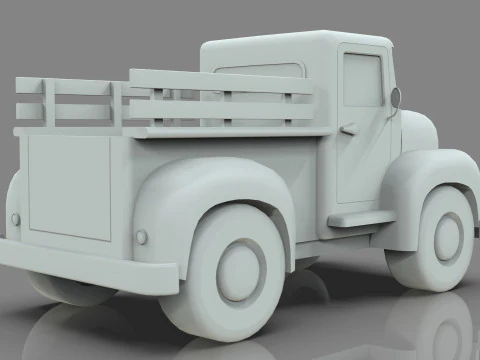 Lowpoly Cartton Truck Low-poly 3D Model