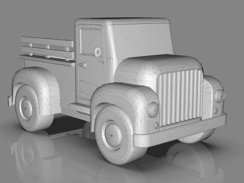 Lowpoly Cartton Truck Low-poly 3D Model