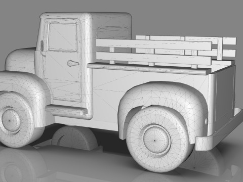 Lowpoly Cartton Truck Low-poly 3D Модель