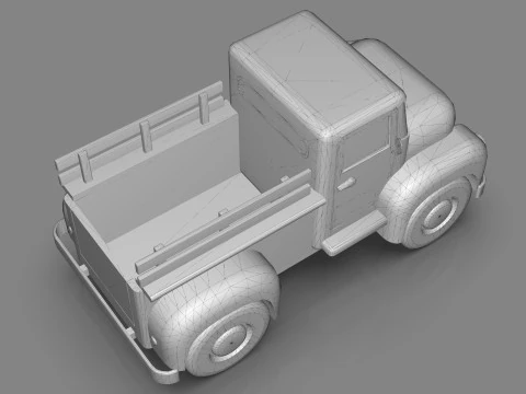 Lowpoly Cartton Truck Low-poly 3D Model