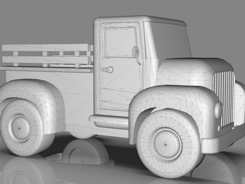Lowpoly Cartton Truck Low-poly 3D Модель