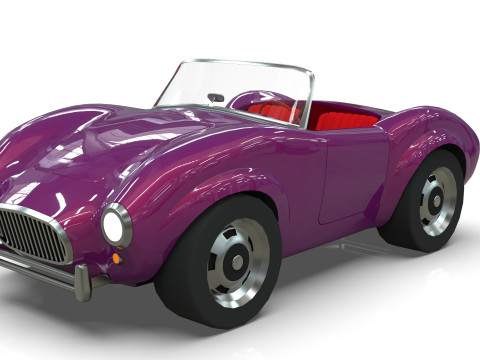 Cartoon Car Roadster Low-poly 3D Model