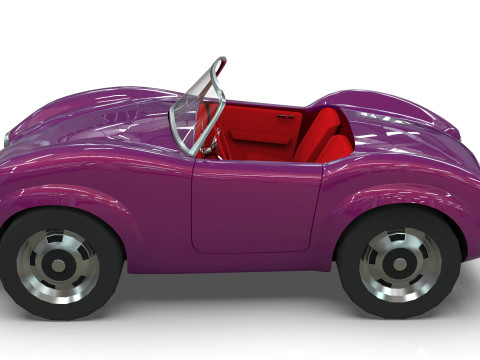 Cartoon Car Roadster Low-poly 3D Model