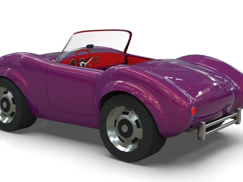 Cartoon Car Roadster Low-poly 3D Model