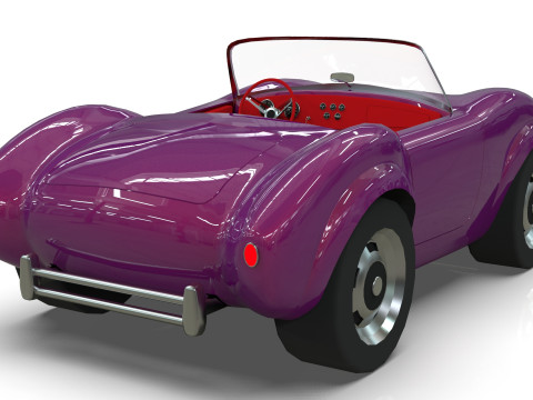 Cartoon Car Roadster Low-poly 3D Model