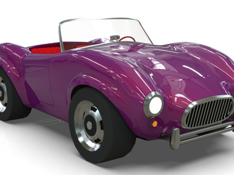 Cartoon Car Roadster Low-poly 3D Model