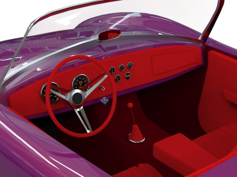Cartoon Car Roadster Low-poly 3D Model