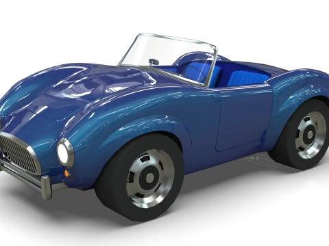 Cartoon Car Roadster Low-poly 3D Model