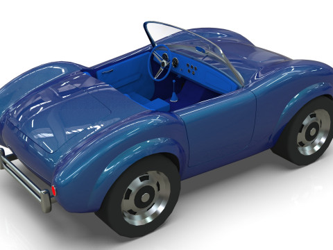 Cartoon Car Roadster Low-poly 3D Model