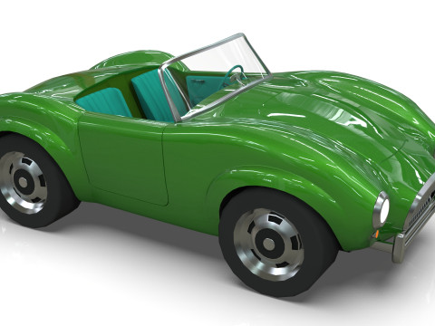 Cartoon Car Roadster Low-poly 3D Model