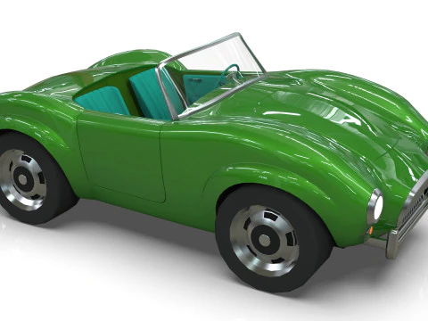Cartoon Car Roadster Low-poly 3D Model