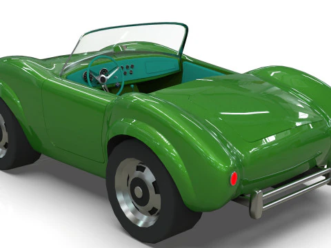 Cartoon Car Roadster Low-poly 3D Model
