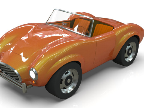 Cartoon Car Roadster Low-poly 3D Model