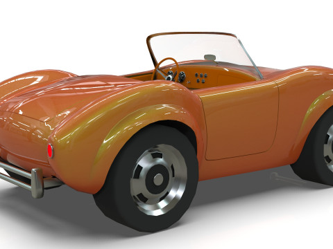 Cartoon Car Roadster Low-poly 3D Model